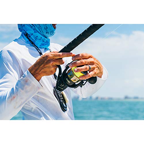 PENN Battle III Spinning Inshore Fishing Reel, HT-100 Front Drag, max of 9lb | 4.0kg, Made with Sturdy All-Aluminum Composition for Durability, Black Gold, 1000