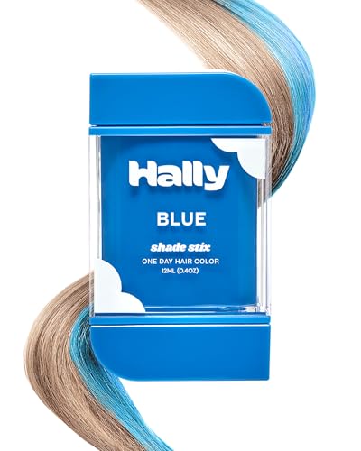 Hally Hair Temporary Hair Color, Shade Stix (Blue) - 12 ml Washable Hair Chalk for Kids, Teens & Adults - One Day Pop of Color Hair Dye for Festivals, Sporting Events & Parties, All Hair Types