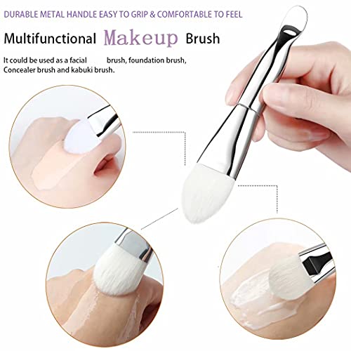 NIZJX Silicone Face Mask Applicator Double-Ended 3 Pcs Mask Applicator Tool Soft Facial Mask Brushes for Mud, Clay, Charcoal Mixed Mask, Soft Bristle Makeup Brush for Powdered Liquid Makeup