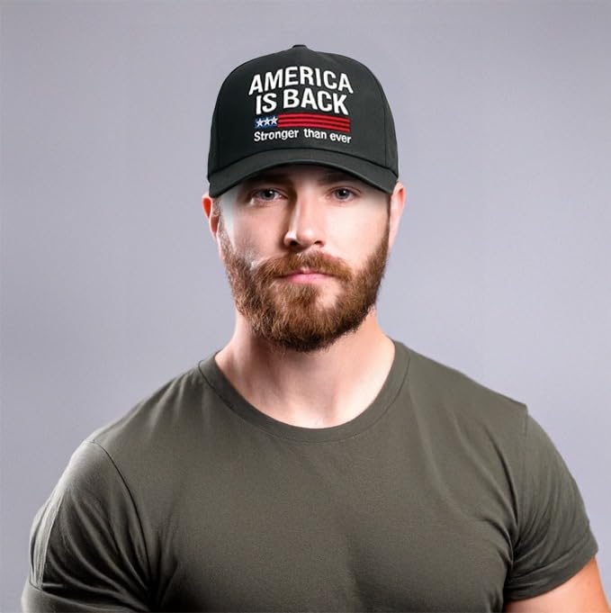 Zadin American Flag Hat for Men Women, USA Hats Baseball Cap, Patriotic Caps Outfit Accessories, Trucker Apparel Black