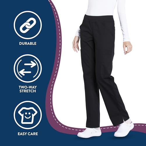 CHEROKEE Workwear Professionals Women Scrubs Pant Mid Rise Straight Leg Pull-on Cargo WW170T, XL Tall, Grey