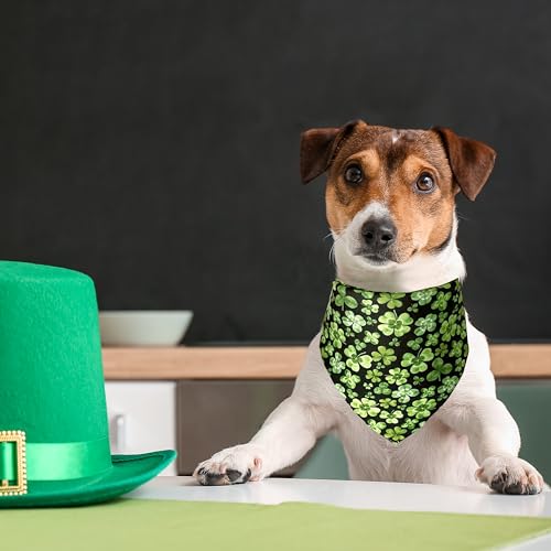 St. Patrick Dog Cat Bandana, Holiday 2 Pack Bandana Irish Rainbow Shamrock Scarfs for Small Medium Large Dogs Cats Pet Puppies