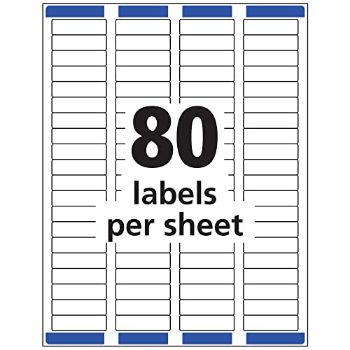 Avery Printable Return Address Labels, 0.5" x 1.75", Matte Clear, 2,000 Blank Mailing Labels (08667)