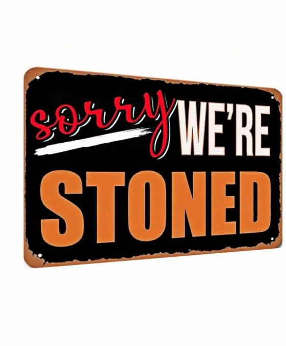 Carastora Fun Decorative Sign - Vintage Metal Tin Wall Art for the Man Den, Bar, Dorm or Garage - 420 Style Room Decor, 8x12 Inch