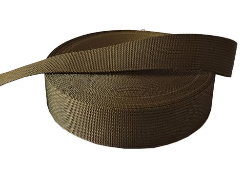 MONIDOOR 1 Inch Nylon Webbing 20 Yards Durable Flat Nylon Strap for Backpack Cargo Strap Pet Leash or Collar Craft(152039,Green)