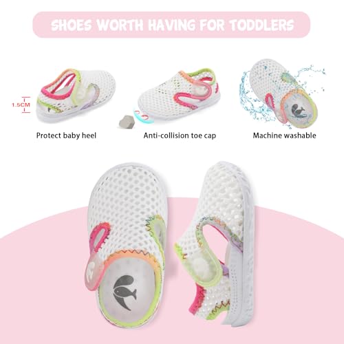 FEETCITY Boys Girls Water Shoes Soft Rubber Flat Shoes Summer Baby Girl Sandals Infant Girl Boys Slippers 6-12 Months
