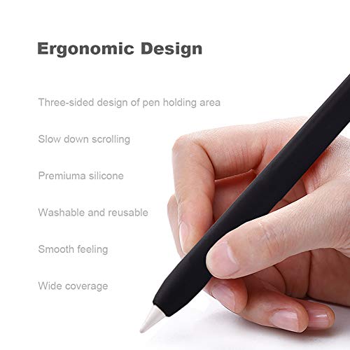 YINVA Case for Apple Pencil Grip for Apple Pencil Accessories Holder for Apple Pencil 1st Generation Cover Sleeve for Apple Pencil with Protective Nib Cover for iPad Pencil(Black)