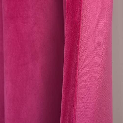 Roslynwood Decorative Velvet Noise Reducing Blackout Curtains Grommet Top Soft Thermal Insulated Home Office Drapes for Bedroom 52W x 84L Inch, Stone Blue, Set of 2 Panels