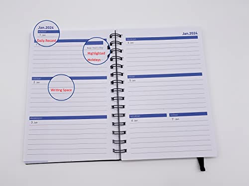 Daily Planner 2024-2025,Monthly Weekly Planner Runs from July 2024-December 2025,18 Month Planner with Pen Holder,Hardcover Daily Planners Notebook,100GSM Thick Paper