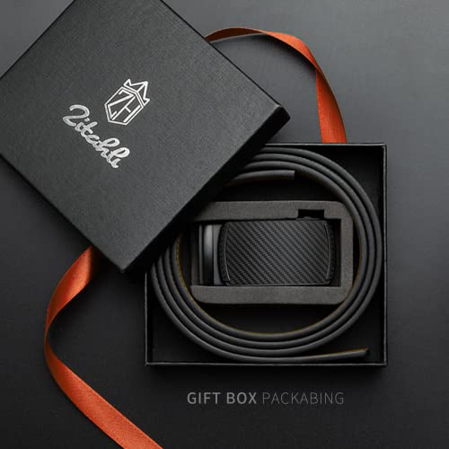 Zitahli Ratchet Belt for Men,Upgraded Tail Hidden Design mens belt Leather for Dress Pant Shirt Oxfords,Micro Adjustable 26"-32"