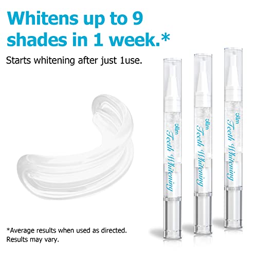 Teeth Whitening Kit Gel Pen Strips - Ollm Specially Formulated for Sensitive Teeth, Gum, Braces Care 32X LED Light Tooth Whitener, Professional Oral Beauty Products Dental Tools 2 Mouth Trays