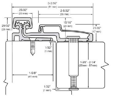 Phoenix GHHD-21083-AL Full Surface 83" Aluminum Commerical Continuous Door Hinge