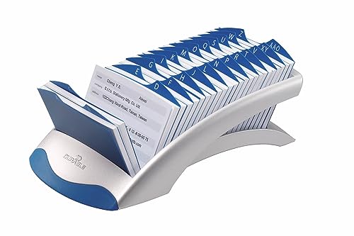 Durable Telindex Desk Address Card File, Holds 500 2.88 X 4.13 Cards, 5.13 X 9.31 X 3.56, Plastic, Graphite/black