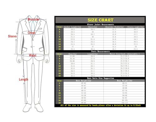 kretenier Boys Suit Slim Fit 5 Pieces Black Kids Formal Wedding Suits for Boys Dress Clothes Set Ring Bearer Outfit Size 6