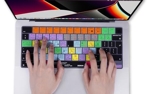 XSKN Silicone Keyboard Cover Skin for MacBook Pro/Air with Touch ID 14.2" 16.2" 13.6" 15.3" Model No: A2442 A2779 A2918 A2992 A2485 A2780 A2681 A2941 (US Layout, Logic Pro Shortcuts)