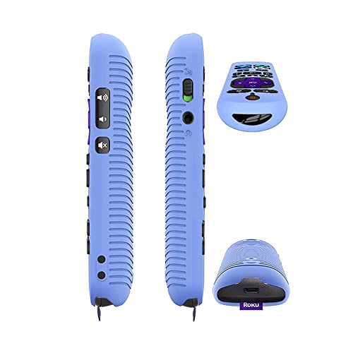 Glow Remote Case Replacement for Roku Voice Control Pro 2021, Silicone Cover Glow in The Dark, Bright Blue