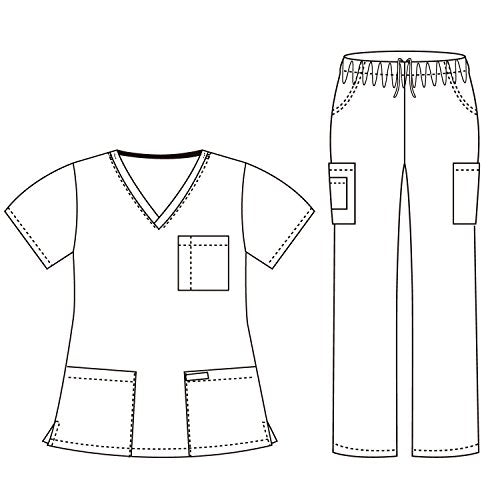 Dagacci Medical Uniform Womens and Mens Scrubs Set Medical Scrubs Shirt Top and Pant, Pewter Gray, Small, Short Sleeve