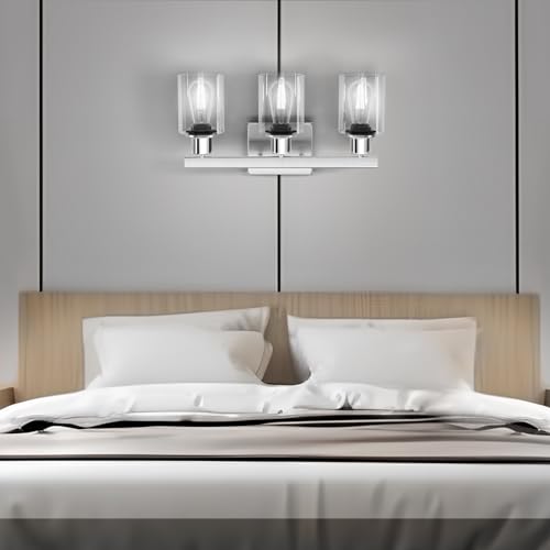 DIKAIDA Farmhouse Bathroom Vanity Lights, 2-Light Rustic Bathroom Lights Fixture, Vanity Lighting, Industrial Wall Sconces, Modern Metal Wall Light for Bedroom,Living Room,Bathroom,Hallway
