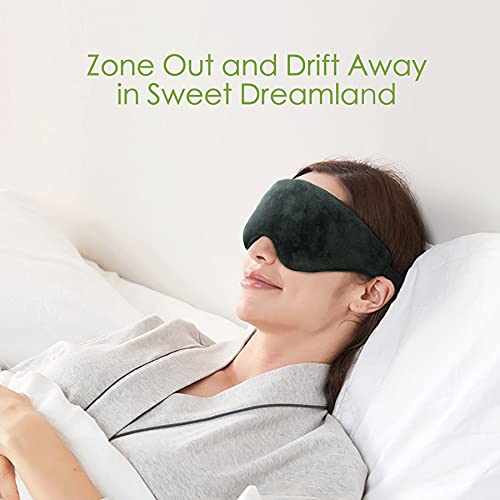 Sivio Weighted Eye Mask for Women & Men, Heatable and Freezable Weighted Eye Pillow with Silica Beads & Adjustable Strap, Soft Breathable Cotton Eye Cover for Sleeping Faster and Better, Black