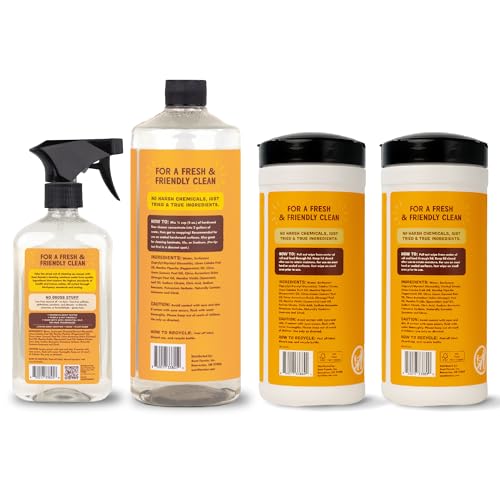 Aunt Fannie's Hardwood Bundle, Includes Hardwood Floor Cleaner, All-Purpose Wood Spray Cleaner, and All-Purpose Wood Cleaning & Dusting Wipes, Pack of 4