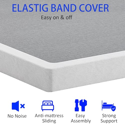UOMEUR Twin Box Spring 5 Inch Low Profile Box Spring for Twin Bed, 2000lbs Heavy Duty Metal Mattress Foundation Support with Easy Clean Fabric Cover,Non-Slip/Easy Assembly/No Noise (Twin)