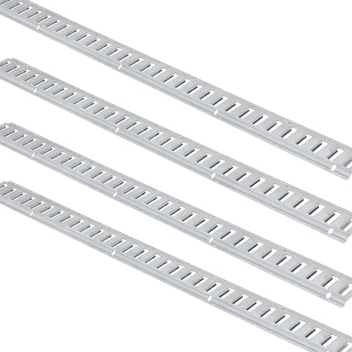 VEVOR E Track Tie-Down Rail Kit, 24PCS 5' E-Tracks Set includes 8 Steel Rails & 8 O-Ring Anchors & 8 Tie-Offs with D-Ring, Versatile Securing Accessories for Cargo Motorcycles Bikes, 2000 lbs Load