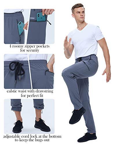 VEOBIKE Mens Outdoor Fishing Pants Lightweight Quick Dry Water Resistant Travel Drift Cargo Pants Zipper Pockets