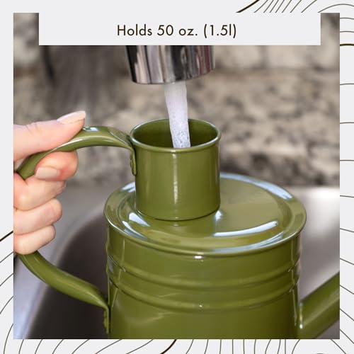 Watering Can for Kids - Play Time or Practical Use - Childs Metal Watering Can - Small Water Can for Boys and Girls, Perfect for Easter Gift -32 oz (Blue)