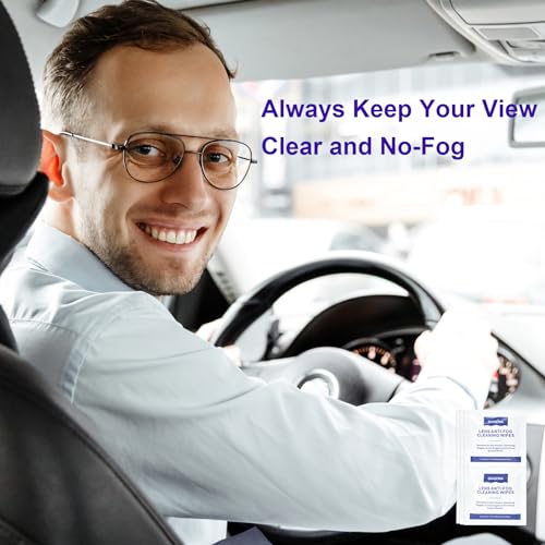BAIGEWA Lens Wipes for Eyeglasses 100 Count, Quick Dry Scratch Free Individual Wrapped Pre-Moistened Anti Fog Wipes for Glasses, Suitable for All Eyeglasses, Ski Glasses and Swimming Glasses