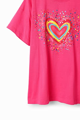 Desigual Little Girl's Sequinned Heart T-Shirt Red