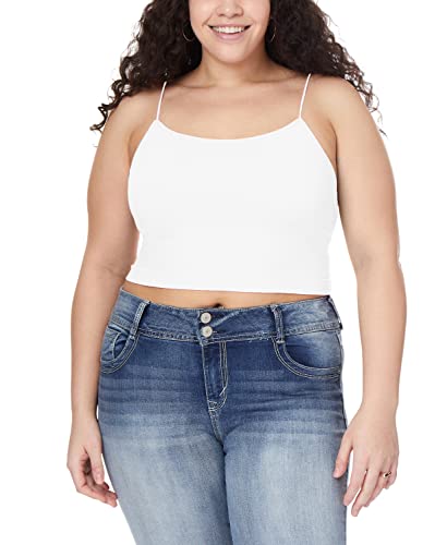 WallFlower Women's Carson Insta Smooth Seamless Shelf Bra Camisole 2-Pack (Standard and Plus), Black Night/Snow White, Small