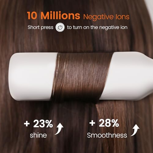 Faszin Professional Hair Straightener, 1.65inch Wide-Plate, Titanium Negative Ion Flat Iron, 30s Rapid Heating, LED Real-Time Temp Display, Wide Voltage & 10 Adjustable Temperature Levels (260-450℉)