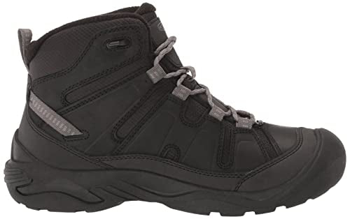 KEEN Men's Circadia Mid Heigh Polar Insulated Waterproof Hiking Boots, Black/Steel Grey, 15