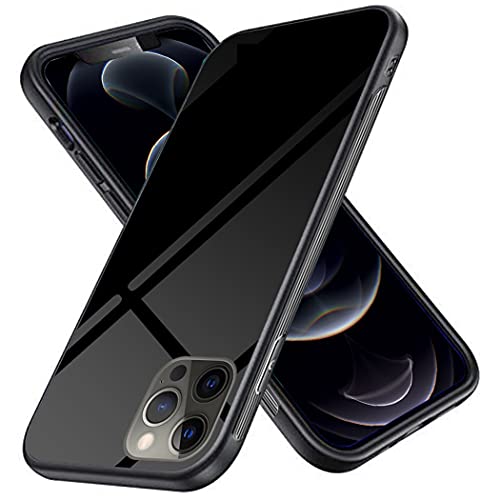 Luhuanx Case for iPhone 12 Pro Max Case, Case Compatible with iPhone 12 Pro Max Cases in 6.7 Inch,with Full Coverage Lens Back(Glass Black)