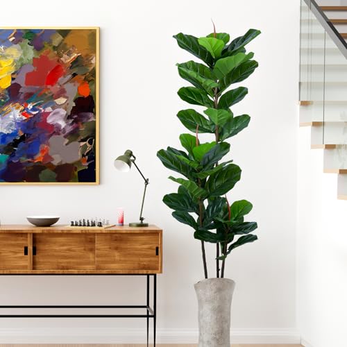 YEPDIN Artificial Fiddle Leaf Fig Tree 5FT Faux Fiddle Leaves Fig Tree Artificial Plants in Pot for Indoor Outdoor Fake Tree Plants