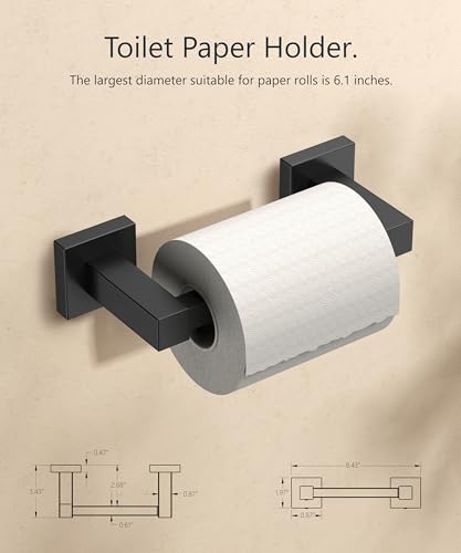 FORIOUS Square Brushed Nickel Toilet Paper Holder Wall Mount, SUS 304 Stainless Steel Modern Paper Toilet Holder Brushed Nickel, Double Post Pivoting Toilet Paper Roll Holder Wall, RV Paper Holder