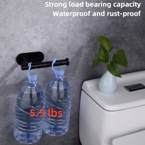 YUET Toilet Roll Holder Self Adhesive Black Paper Holders Tissue Stand Hanger Bathroom SUS-304 Stainless Steel,No Drilling Required, Strong Adhesiveness and Waterproof