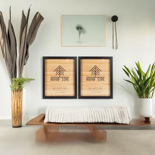 Brown Wooden Picture Frames 16x20 - Natural Rustic Solid Wood Thick Borders, Wall Mounting Poster Photo Frames