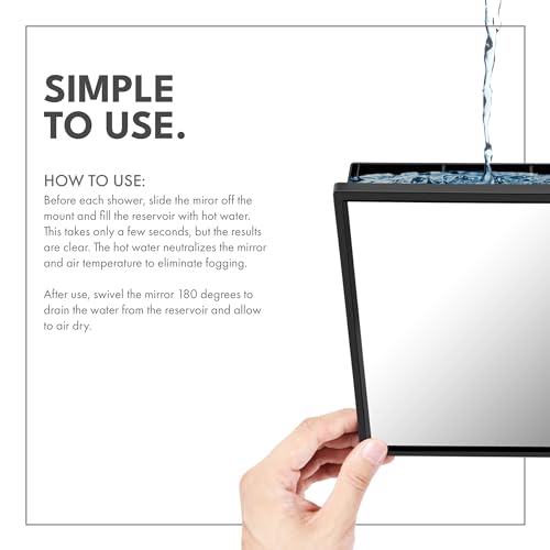 ToiletTree Products Fogless Shower Mirror - Anti-Fog Mirror - Adjustable Shaving Mirror with a Squeegee - Rust-Proof, Impact-Resistance Bathroom Shower Mirror - Tall