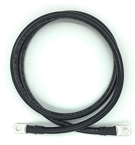 END GAME 2 AWG Gauge Marine Grade Battery Cables, Made in USA, Fully Assembled with Heavy Duty Tinned Lugs, 1ft-15ft Lengths Available (Single Black, 12ft - 3/8” Lugs)