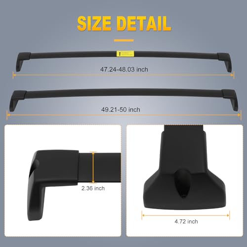 OCPTY Roof Rack Cross Bars Fit for Audi Q7 2016 2017 2018 2019 2020 2021 Luggage Racks Rooftop Cargo Carrier Bag Luggage Kayak Canoe Bike Snowboard Skiboard(Fits Side Rails Models ONLY)