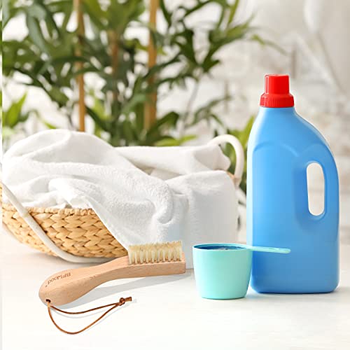 BFWood Laundry Stain Brush, Large Natural Soft Boar Bristle for Scrubbing Out Tough Stains on Delicate Fabrics, Knits, Cotton, Linens, No Damage