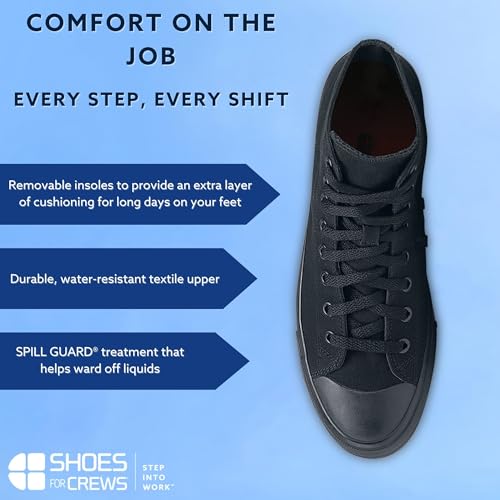 Shoes for Crews Pembroke, Men's, Women's, Unisex, Slip Resistant, High Top Work Sneakers, Leather or Canvas