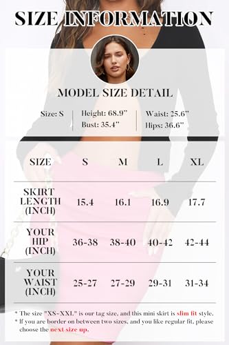 PEIQI Women's Pencil Skirt Stretchy Bodycon Mini Skirts Night Out Party High Waist Skirt Black Black S