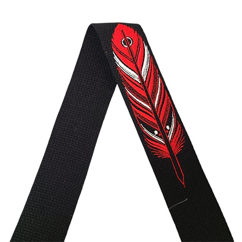 Henry Heller Guitar Strap (HDH-01), Black - Feather Design
