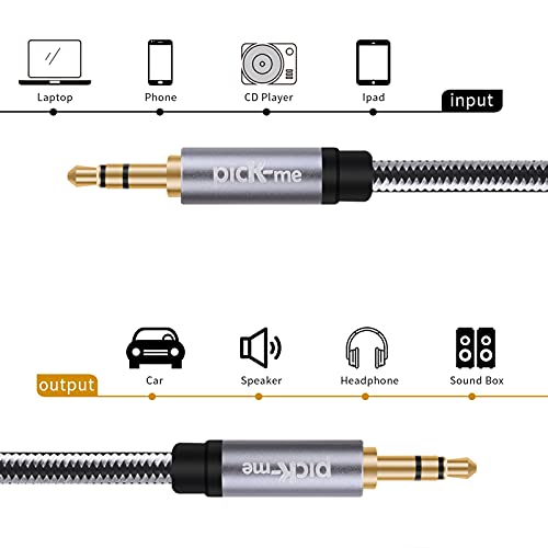 Oluote TRS 3.5mm Male to TRS 3.5mm Male Stereo Auxiliary Audio Cable, for Speaker, Car, Smartphone, MP3, Multi-Function Earphone, PC, Tablet (3M/9.84FT)