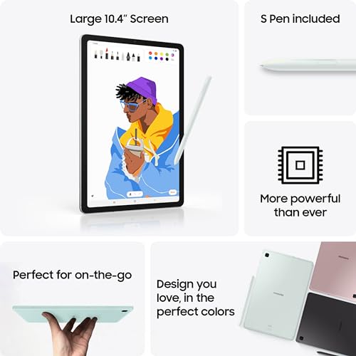 SAMSUNG Galaxy Tab S6 Lite (2024) 10.4" 64GB WiFi Android Tablet, S Pen Included, Gaming Ready, Long Battery Life, Slim Metal Design, Expandable Storage, US Version, Mint, Amazon Exclusive
