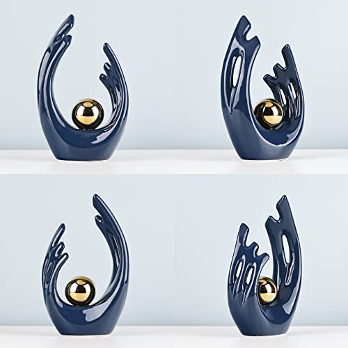 WUBIANJIE Heart Shaped Porcelain Statue and Sculpture, White Decorative Statue, Gift for Mother, Modern Artist Home Decor, Bedroom, Coffee Table, Shelf, Entryway Decoration Large (Large)
