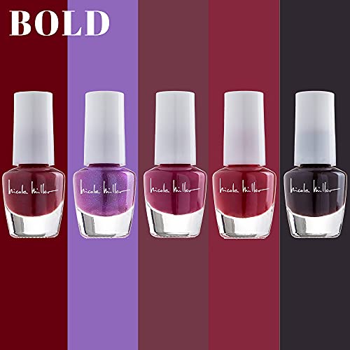 Nicole Miller Mini Nail Polish Set – Glossy, Vibrant Colors for Fingernails & Toenails, 2 Pack Trendy Collection