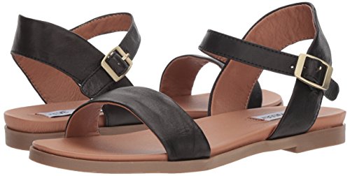 Steve Madden Women's DINA Flat Sandal, tan Leather, 10